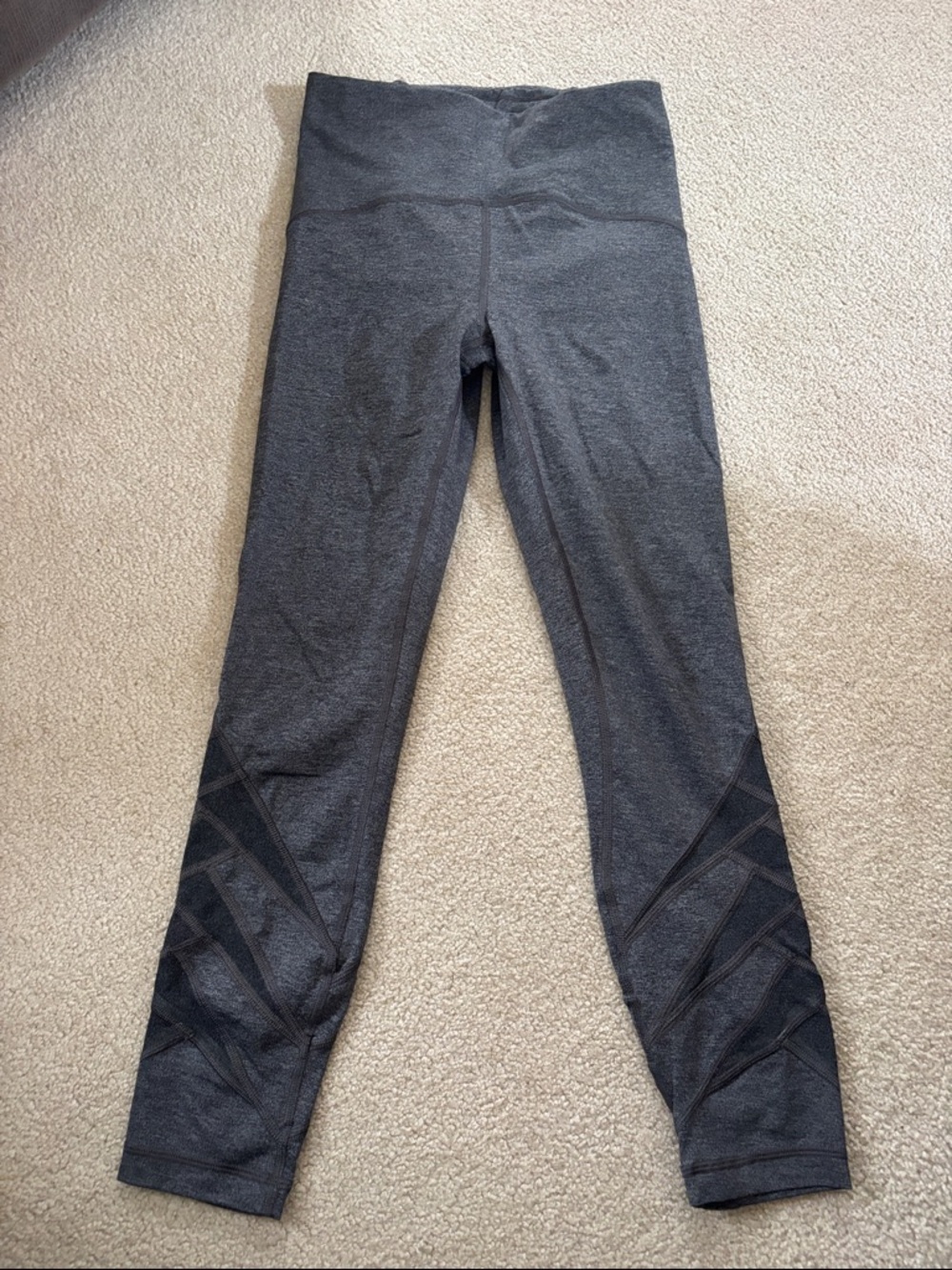 lululemon athletica Charcoal Gray Mesh-Accent Leggings
